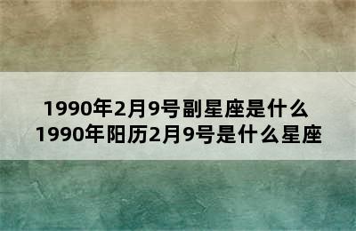 1990年2月9号副星座是什么 1990年阳历2月9号是什么星座